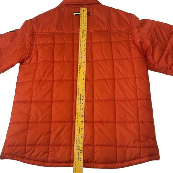 TOMMY HILFIGER Orange Quilted Puffer Parka Jacket Youth Extra Large XL Vintage - Picture 10 of 16